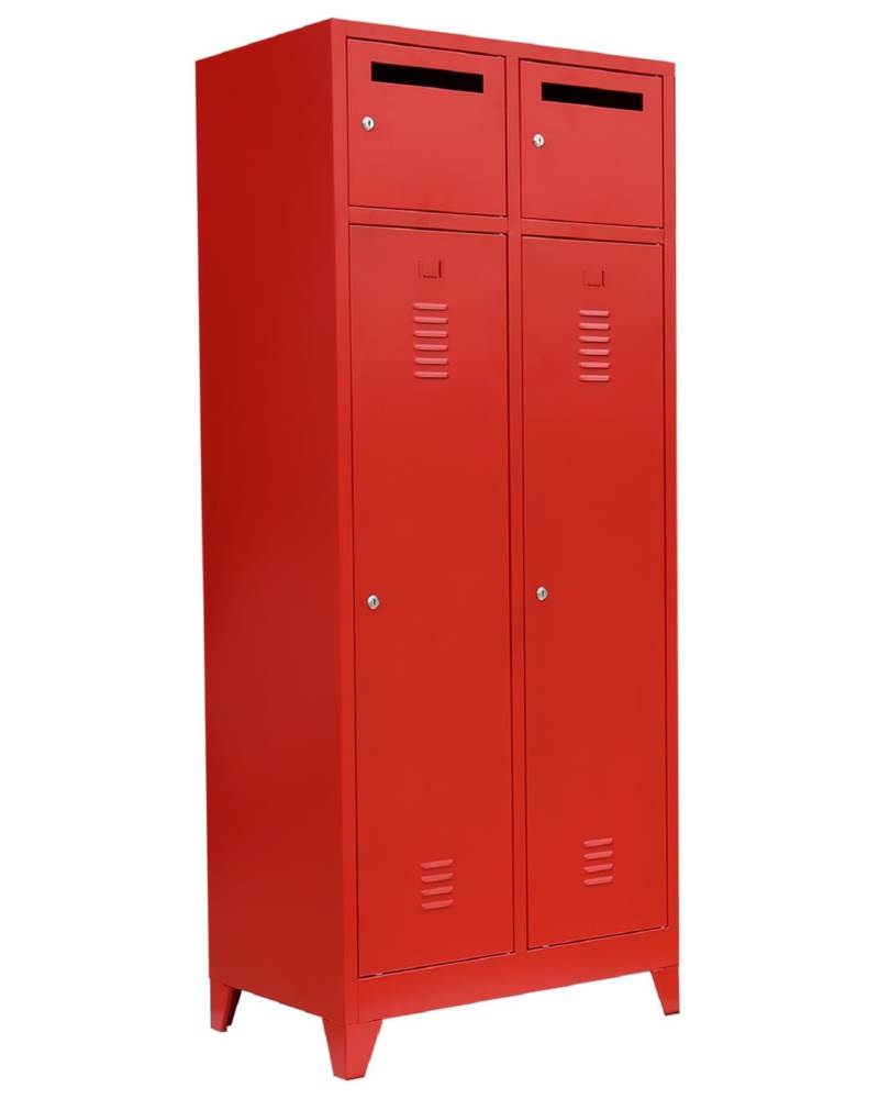 Produktbild Lüllmann Feuerwehrschrank 2 Abteile 1800 x 800 x 500 mm RAL 3000 Feuerrot bild 2
