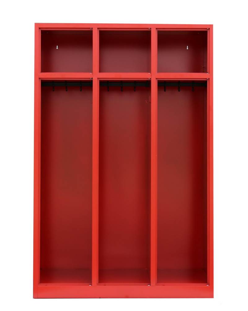 Produktbild Lüllmann Feuerwehrschrank 3 Abteile 1800 x 1185 x 500 mm RAL 3000 Feuerrot