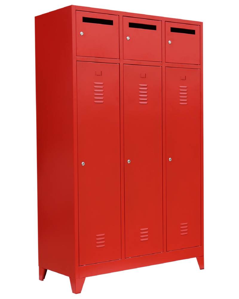 Produktbild Lüllmann Feuerwehrschrank 3 Abteile 1800 x 1185 x 500 mm RAL 3000 Feuerrot bild 3
