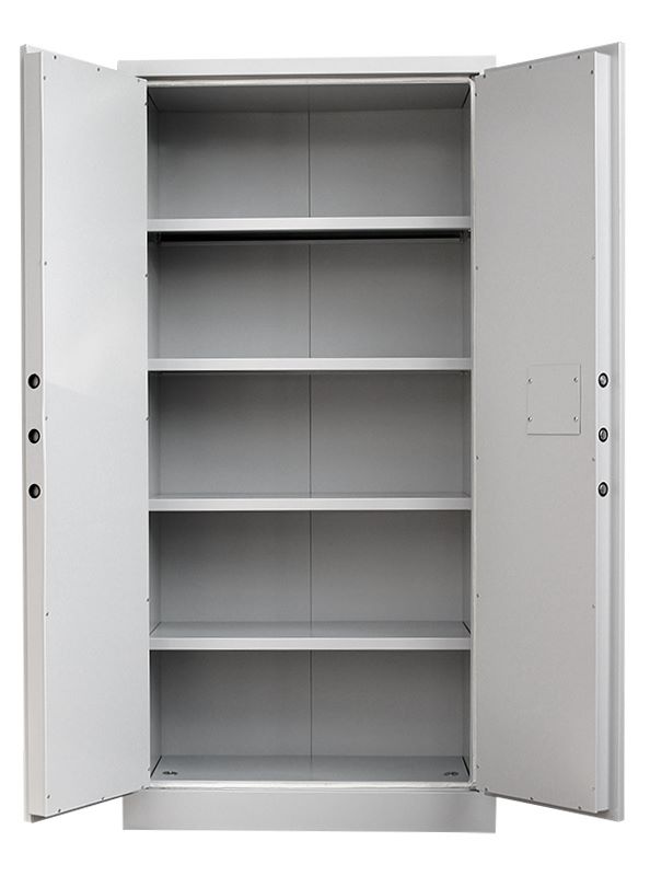 Produktbild Lüllmann Flügeltürenschrank feuergeschützt 5 OH 1950 x 950 x 550 mm lichtgrau bild 2