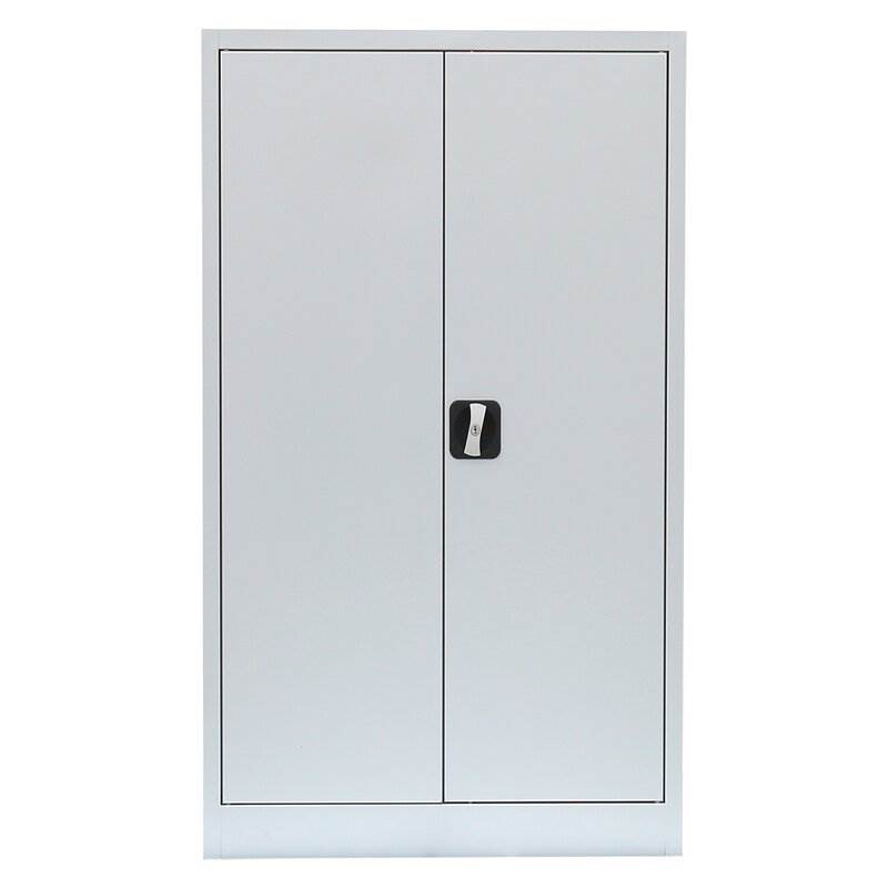 Produktbild Lüllmann Flügeltürenschrank mit 2 Fachböden 1200 x 800 x 383 mm in lichtgrau bild 2