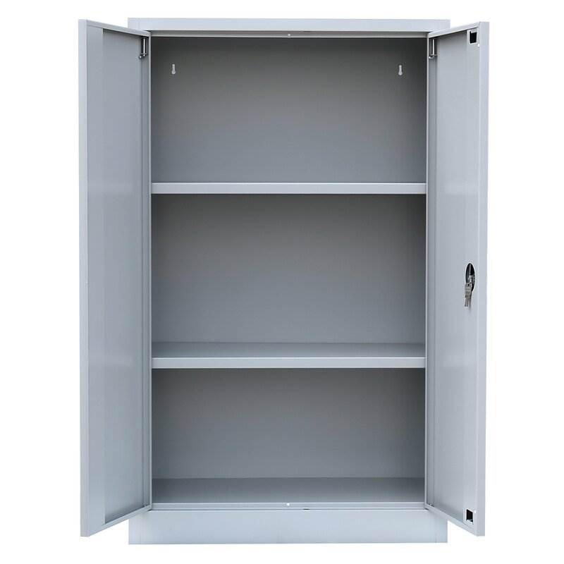 Produktbild Lüllmann Flügeltürenschrank mit 2 Fachböden 1200 x 800 x 383 mm in lichtgrau bild 3