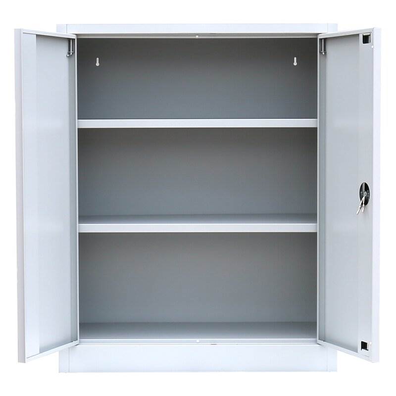 Produktbild Lüllmann Flügeltürenschrank mit 2 Fachböden 1000 x 800 x 383 mm in lichtgrau bild 3