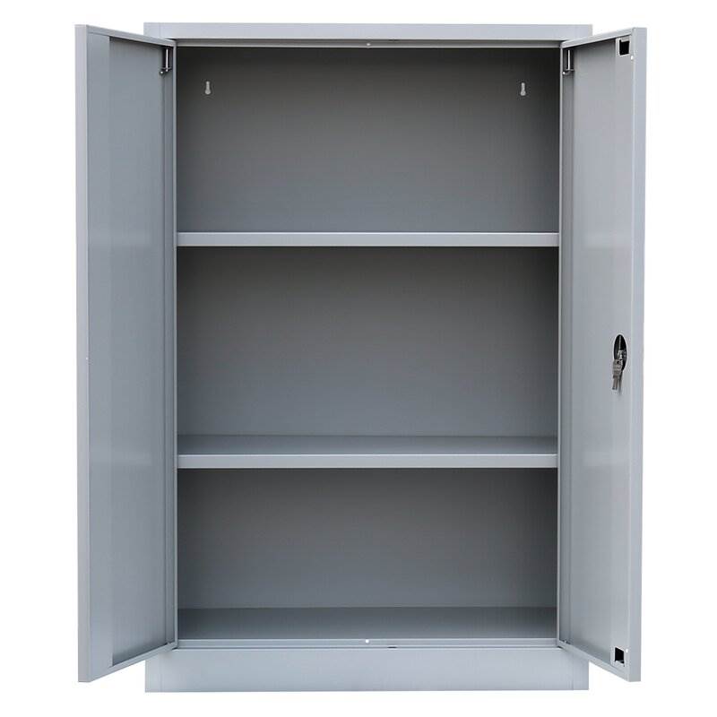 Produktbild Lüllmann Flügeltürenschrank mit 3 Fachböden 1200 x 925 x 422 mm in lichtgrau bild 3