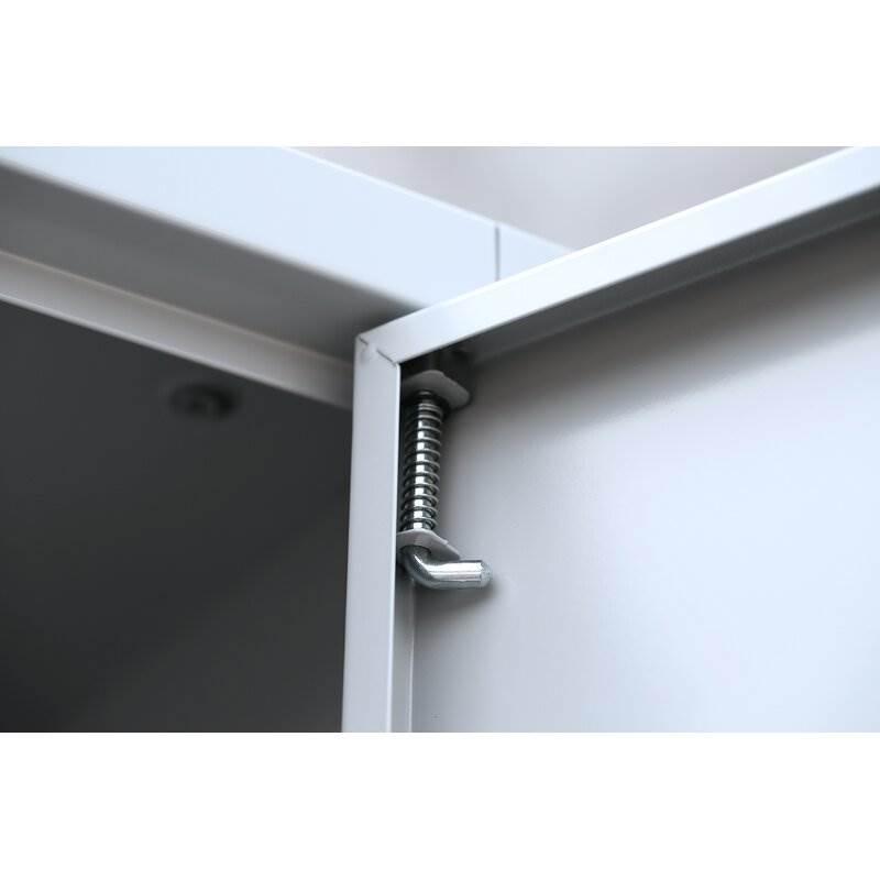 Produktbild Lüllmann Flügeltürenschrank mit 4 Fachböden 1950 x 925 x 500 mm in lichtgrau bild 6