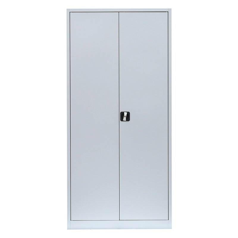 Produktbild Lüllmann Flügeltürenschrank mit 4 Fachböden 1950 x 925 x 600 mm in lichtgrau bild 2