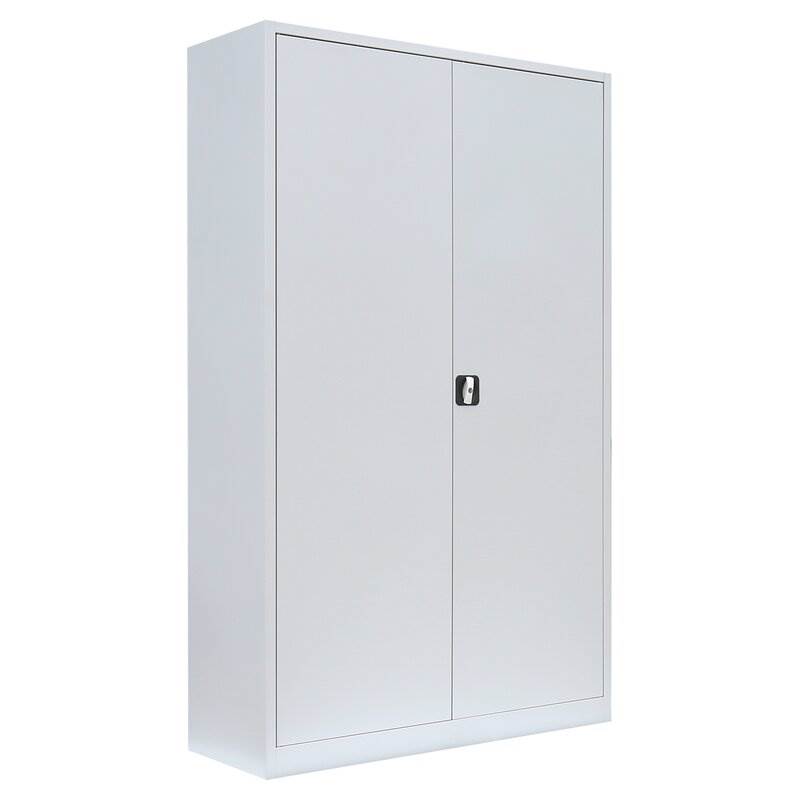 Produktbild Lüllmann Flügeltürenschrank mit 4 Fachböden 1950 x 1200 x 422 mm in lichtgrau