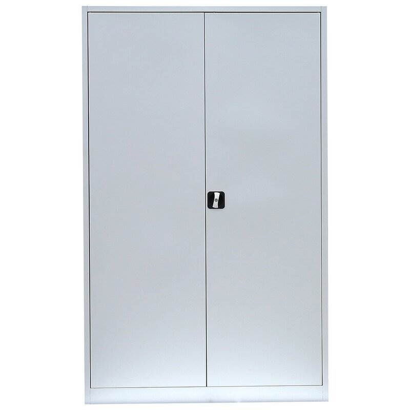 Produktbild Lüllmann Flügeltürenschrank mit 4 Fachböden 1950 x 1200 x 422 mm in lichtgrau bild 2