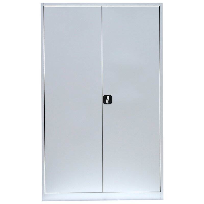 Produktbild Lüllmann Flügeltürenschrank mit 4 Fachböden 1950 x 1200 x 600 mm in lichtgrau bild 2