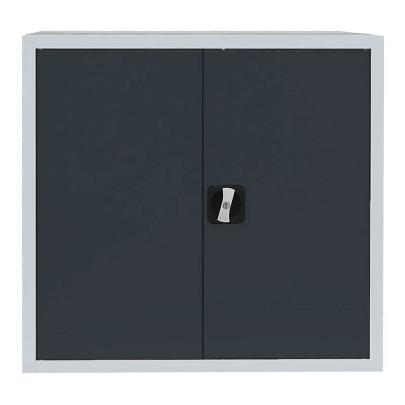 Produktbild Lüllmann Flügeltürenschrank mit 1 Fachboden 750 x 800 x 383 mm lichtgrau mit anthrazit bild 2