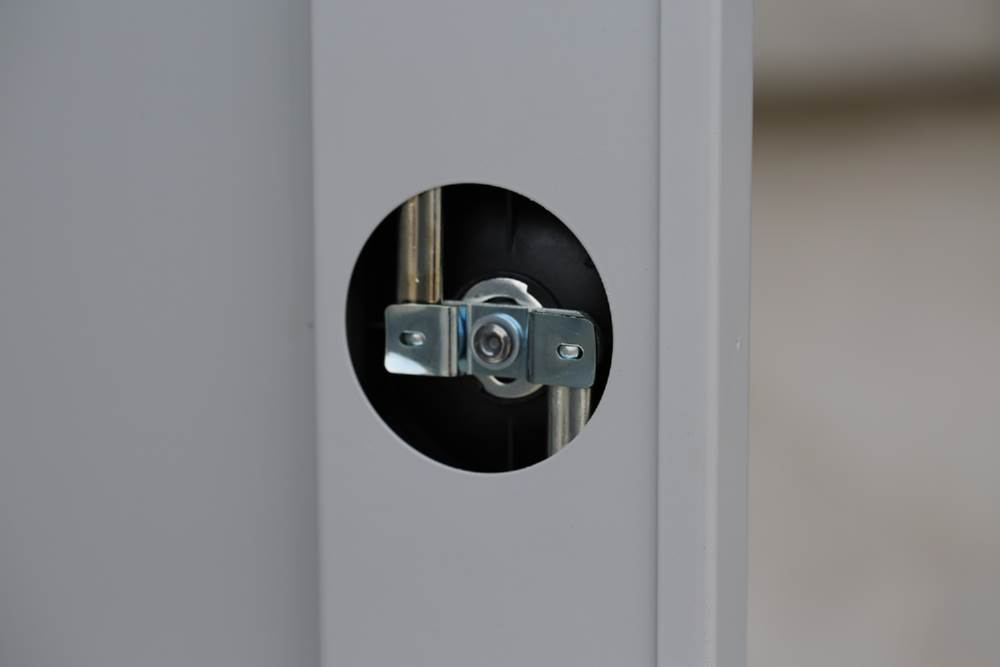 Produktbild Lüllmann Flügeltürenschrank mit 1 Fachboden 750 x 800 x 383 mm lichtgrau mit anthrazit bild 5