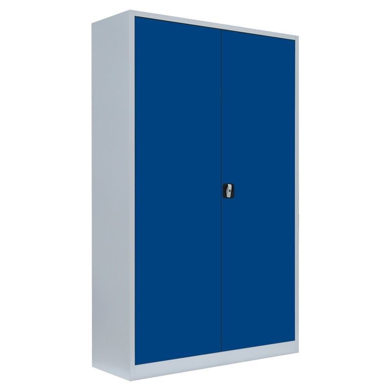 Produktbild Lüllmann Flügeltürenschrank 5 OH 1950 x 1200 x 422 mm lichtgrau enzianblau bild 2