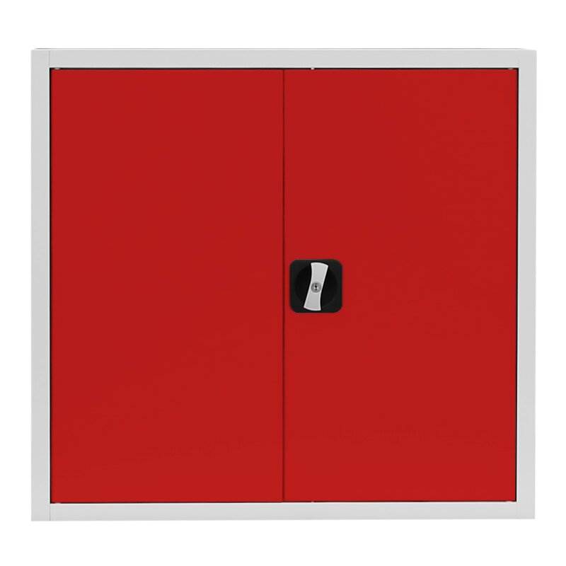 Produktbild Lüllmann Flügeltürenschrank mit 1 Fachboden 750 x 800 x 383 mm lichtgrau in feuerrot bild 2