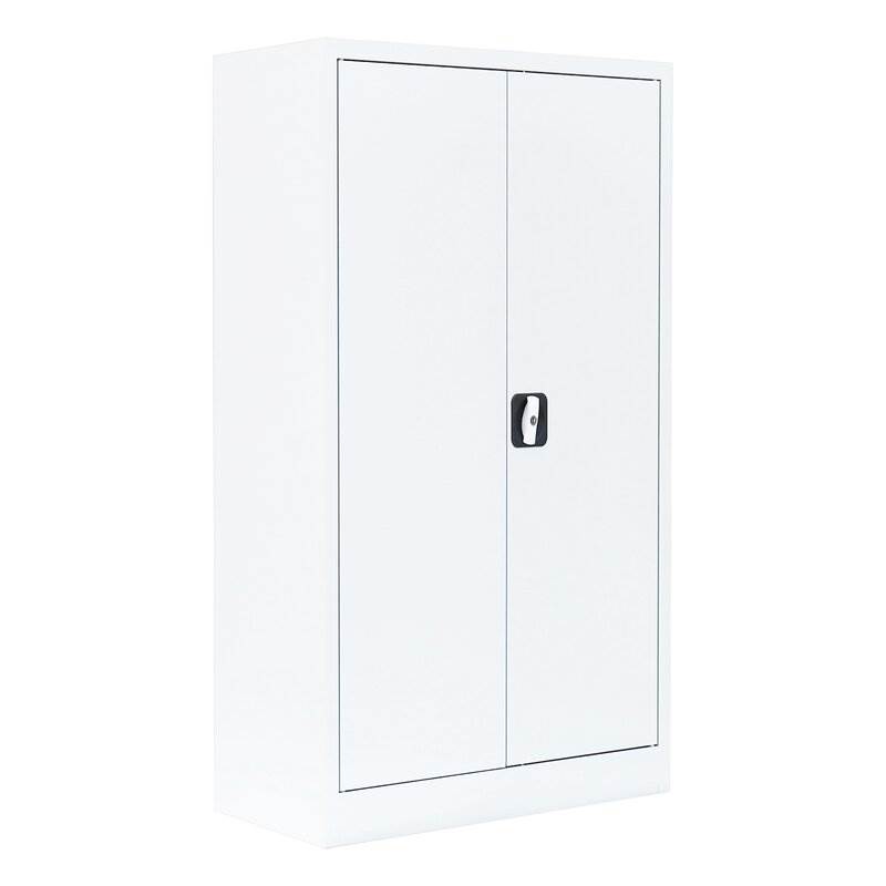 Produktbild Lüllmann Flügeltürenschrank mit 2 Fachböden 1200 x 800 x 383 mm in signalweiß