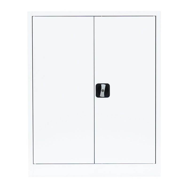 Produktbild Lüllmann Flügeltürenschrank mit 2 Fachböden 1000 x 800 x 383 mm signalweiß bild 2