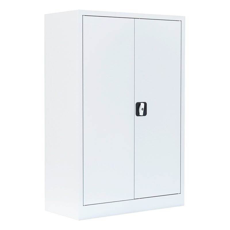 Produktbild Lüllmann Flügeltürenschrank mit 2 Fachböden 1200 x 925 x 422 mm in signalweiß