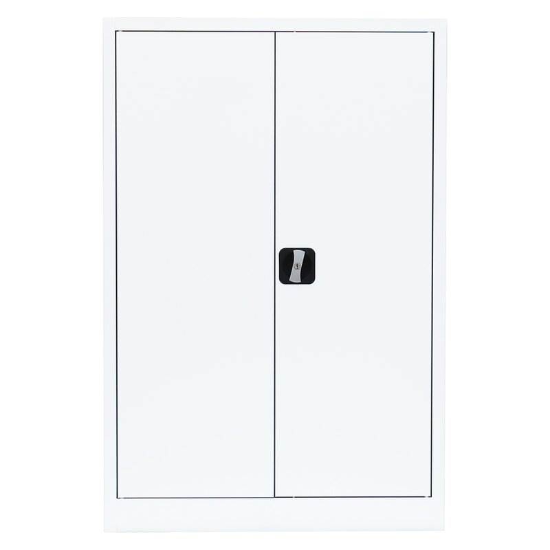 Produktbild Lüllmann Flügeltürenschrank mit 2 Fachböden 1200 x 925 x 422 mm in signalweiß bild 2