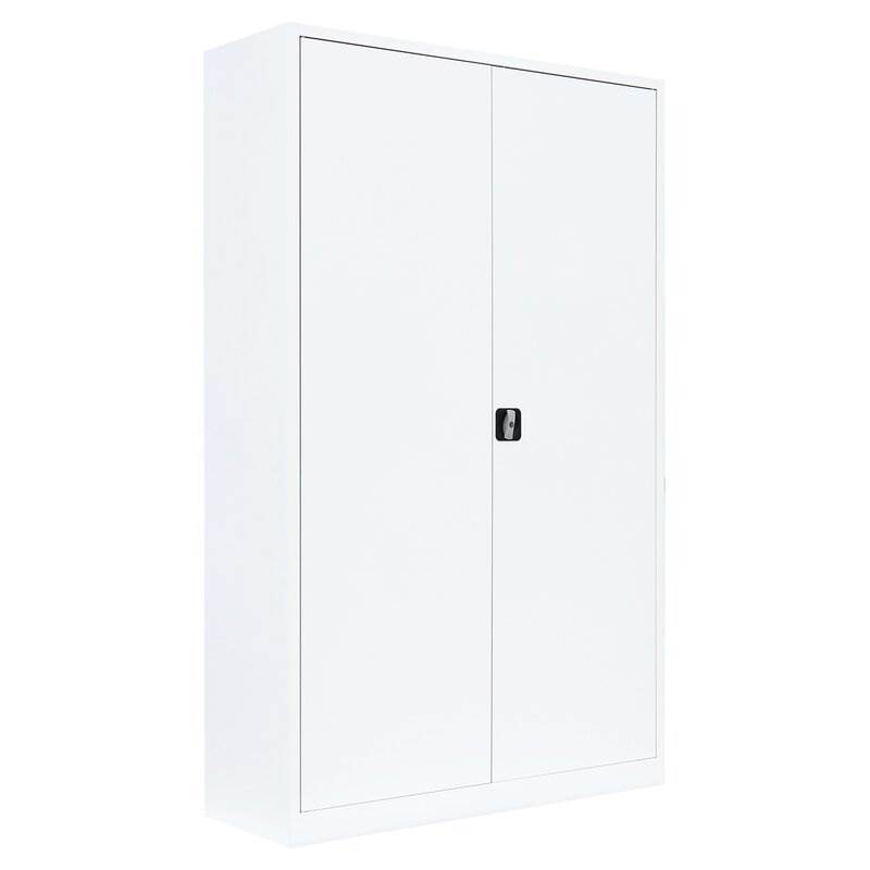 Produktbild Lüllmann Flügeltürenschrank mit 4 Fachböden 1950 x 1200 x 422 mm in signalweiß bild 1