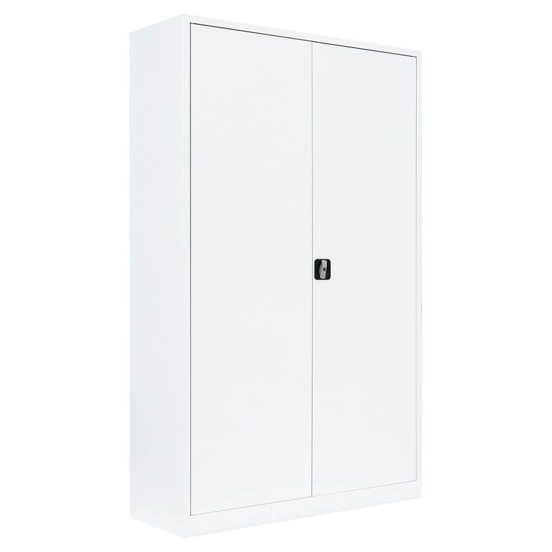 Produktbild Lüllmann Flügeltürenschrank mit 4 Fachböden 1950 x 1200 x 600 mm in signalweiß