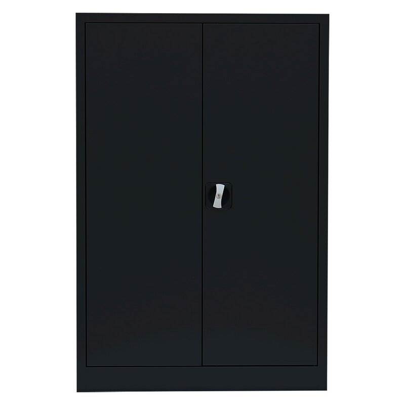 Produktbild Lüllmann Flügeltürenschrank mit 2 Fachböden 1200 x 800 x 383 mm in tiefschwarz bild 2