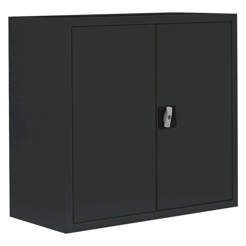 Produktbild Lüllmann Flügeltürenschrank mit 1 Fachboden 750 x 800 x 383 mm im tief schwarz