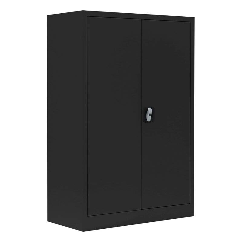 Produktbild Lüllmann Flügeltürenschrank mit 2 Fachböden 1200 x 925 x 422 mm in tief schwarz