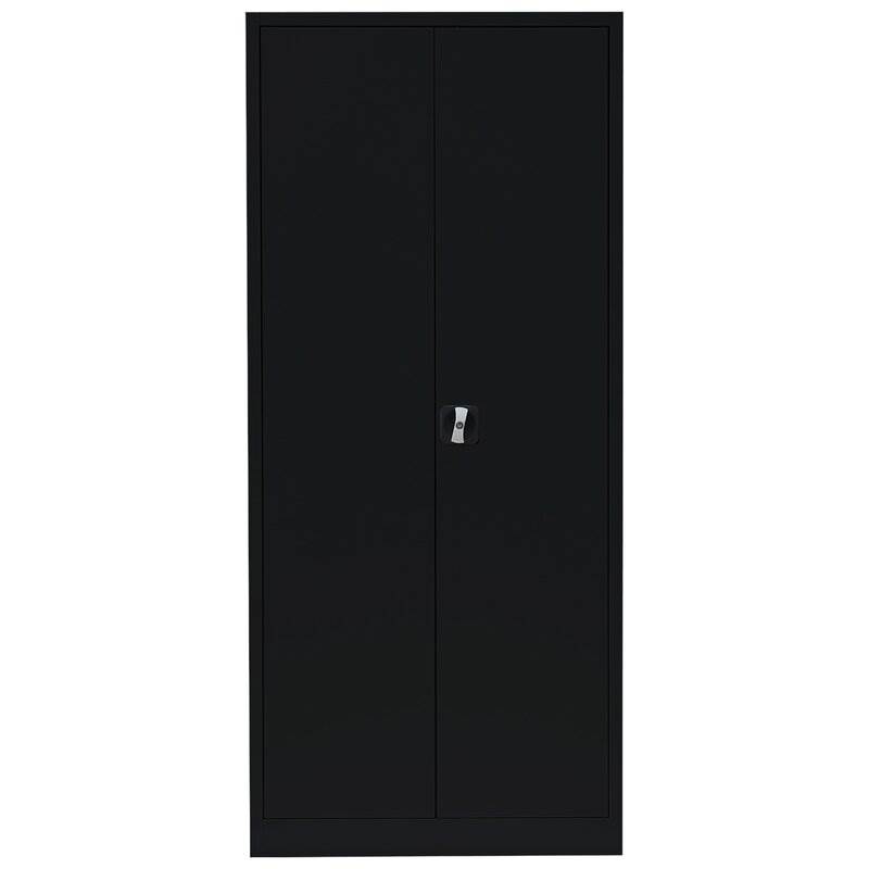 Produktbild Lüllmann Flügeltürenschrank mit 4 Fachböden 1800 x 800 x 383 mm in tief schwarz bild 2