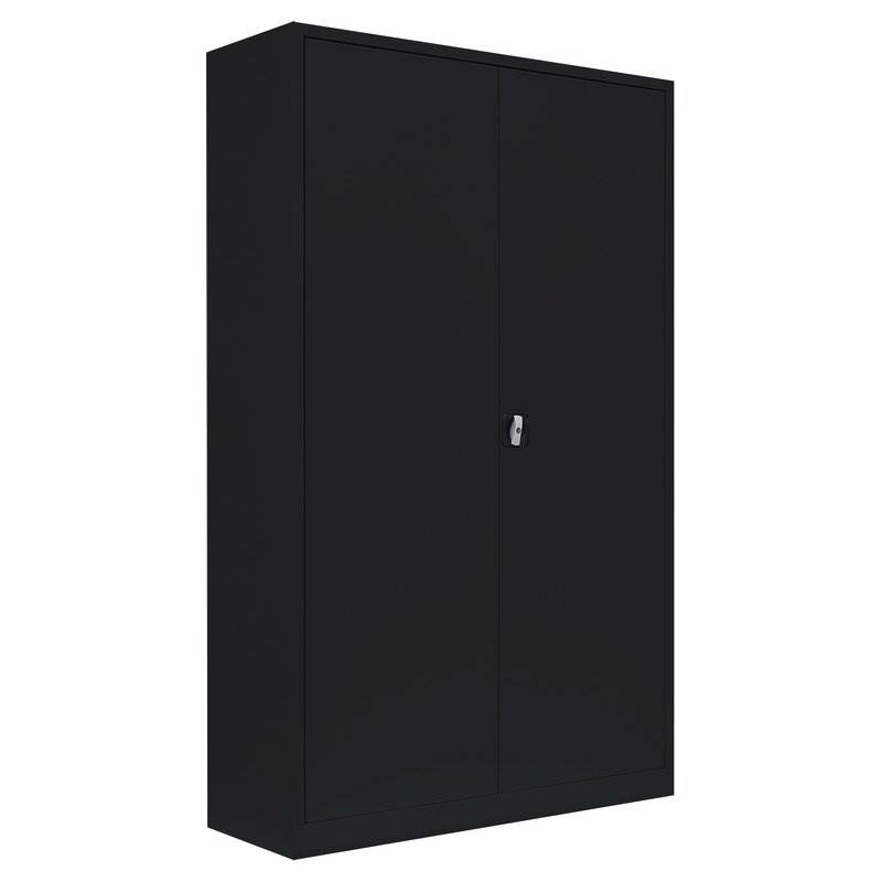 Produktbild Lüllmann Flügeltürenschrank mit 4 Fachböden 1950 x 1200 x 422 mm in tief schwarz bild 1