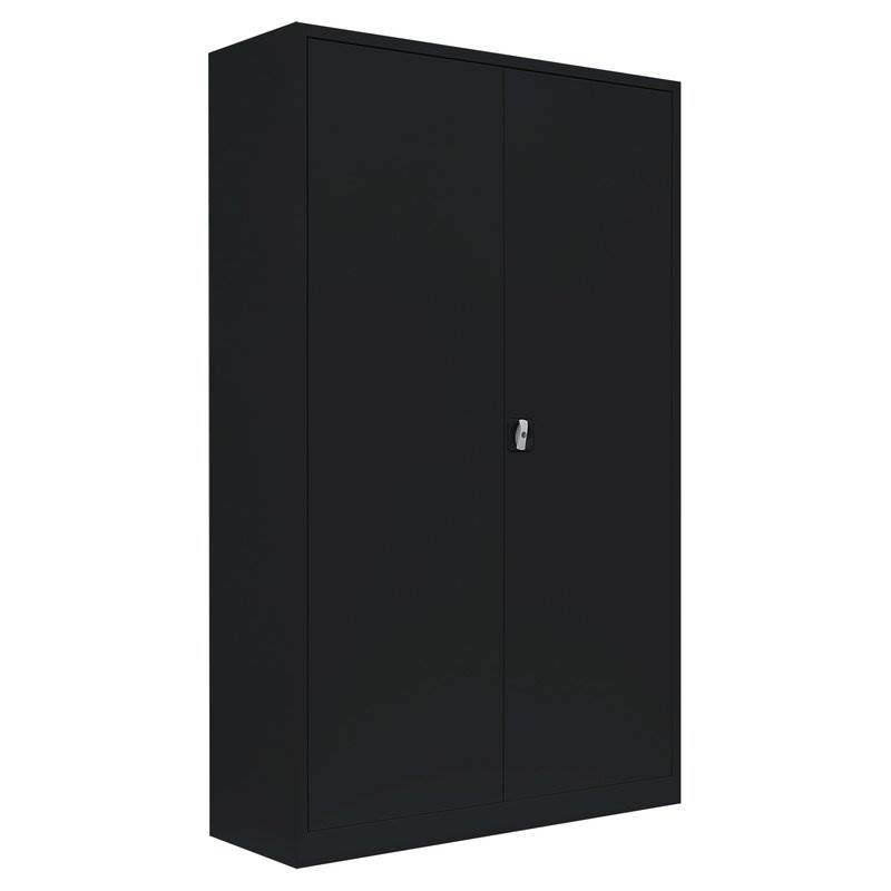 Produktbild Lüllmann Flügeltürenschrank mit 4 Fachböden 1950 x 1200 x 600 mm in tiefschwarz