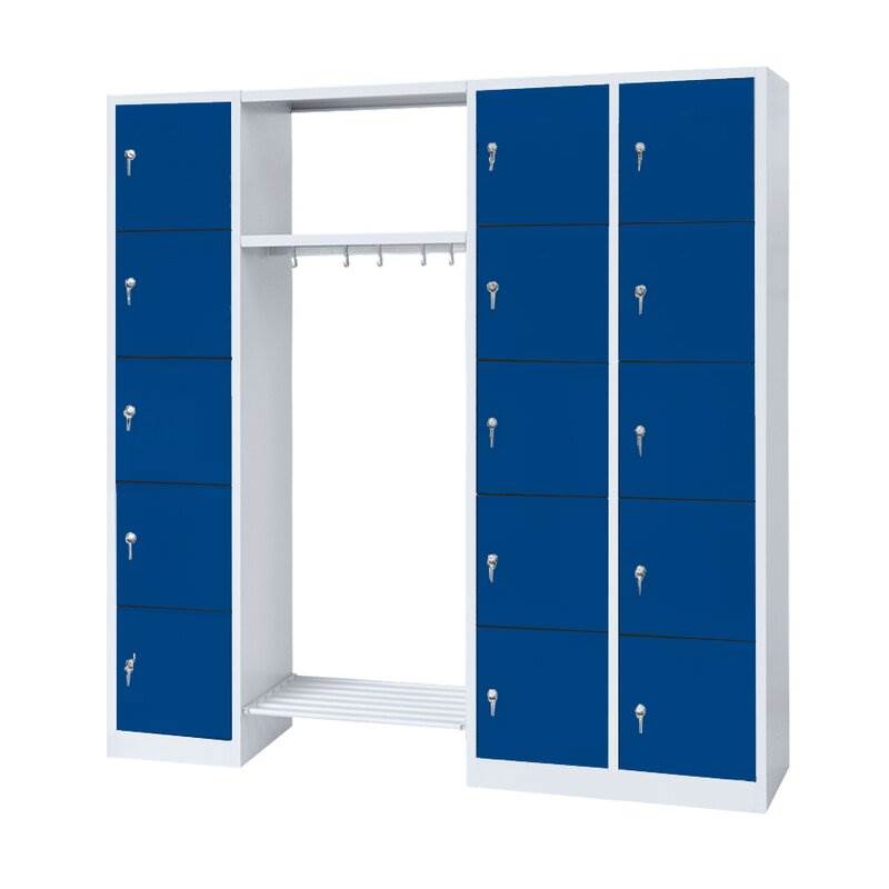 Produktbild Lüllmann Garderobe 1 Abteil links 2 Abteile rechts 5 Fächer 1800 x 1915 x 500 mm