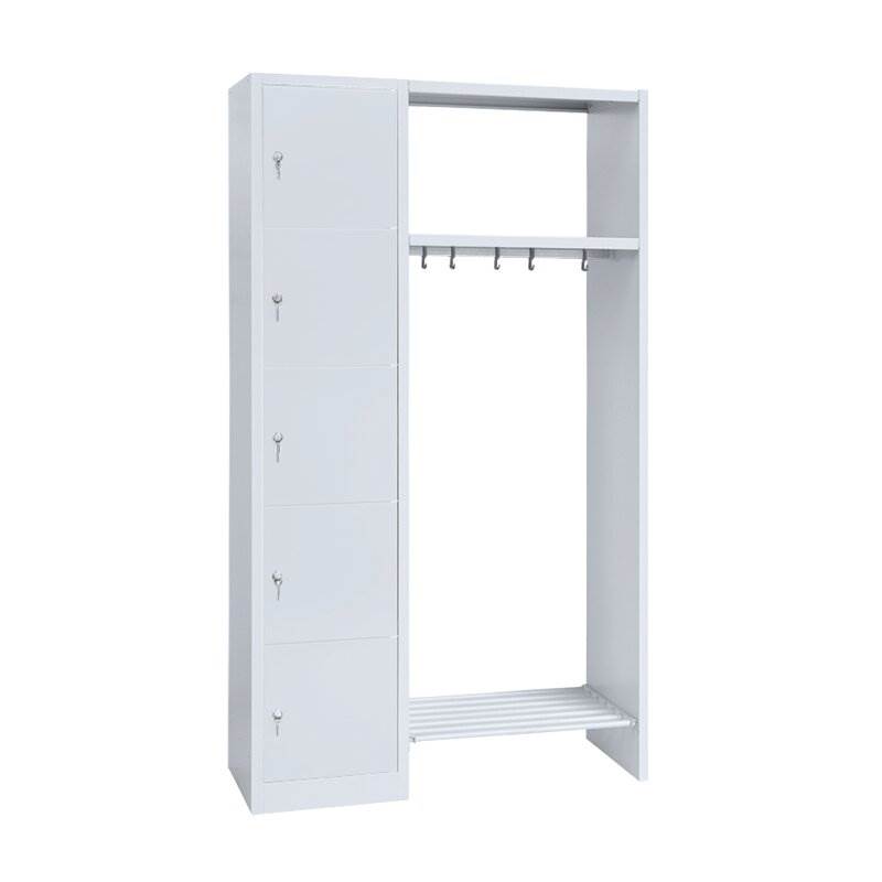Produktbild Lüllmann Garderobe 1 Abteil links 5 Fächer 1800 x 1115 x 500 mm in lichtgrau bild 1