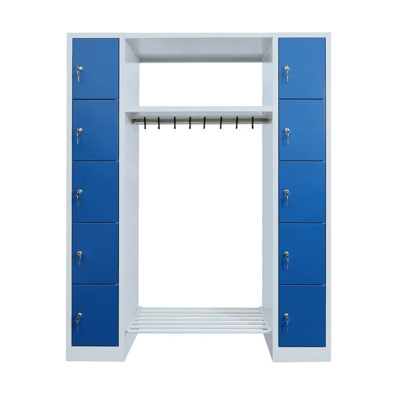 Produktbild Lüllmann Garderobe 2 Abteile je 5 Fächer rechts und links 1800 x 1430 x 500 mm
