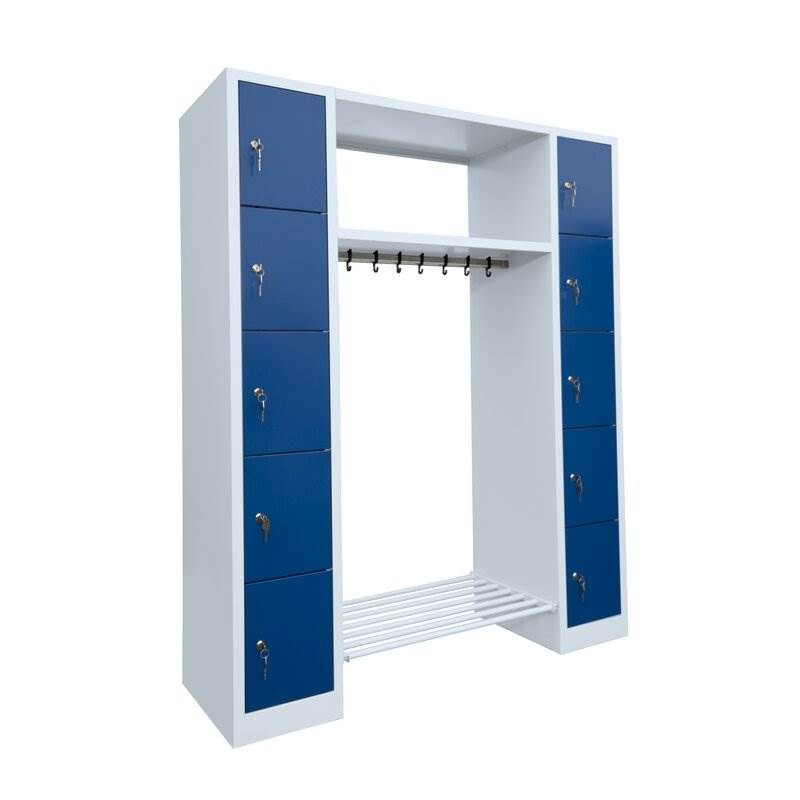 Produktbild Lüllmann Garderobe 2 Abteile je 5 Fächer rechts und links 1800 x 1430 x 500 mm bild 2