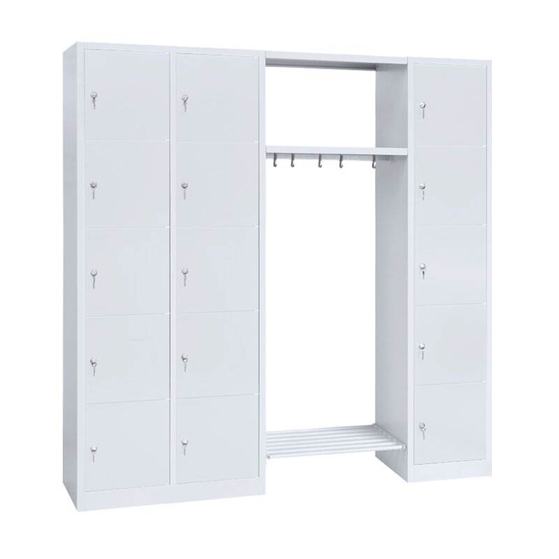 Produktbild Lüllmann Garderobe 2 Abteile links 1 Abteil rechts je 5 Fächer 1800 x 1915 x 500 mm