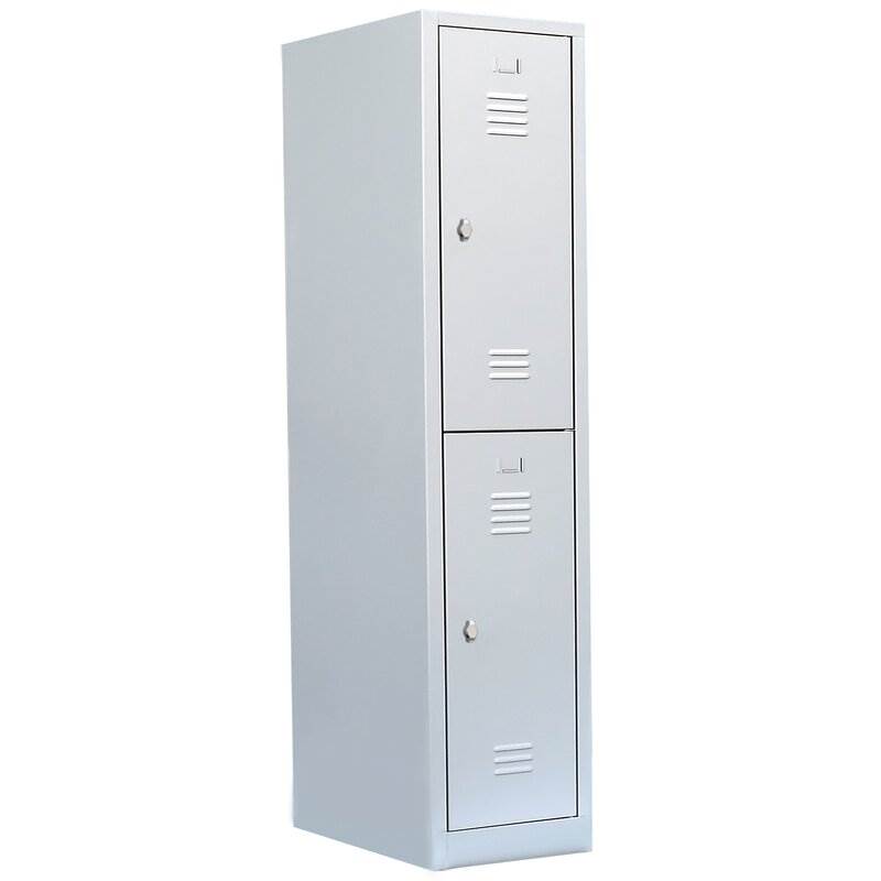 Produktbild Lüllmann Garderobenschrank 1 Abteil doppelstöckig 1800 x 415 x 500 mm in lichtgrau
