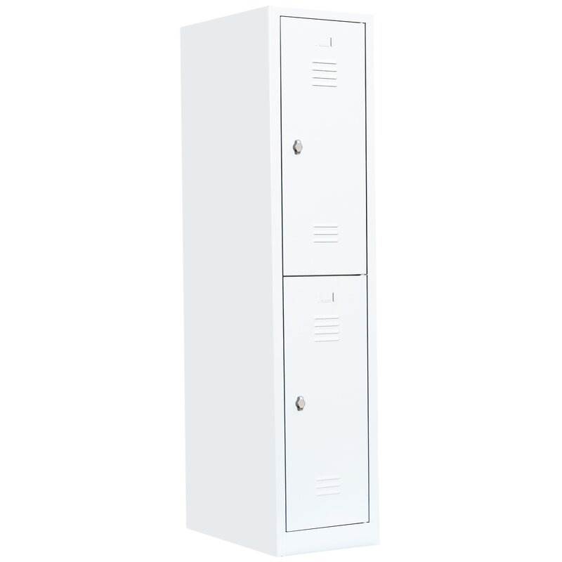 Produktbild Lüllmann Garderobenschrank 1 Abteil doppelstöckig 1800 x 415 x 500 mm signalweiß