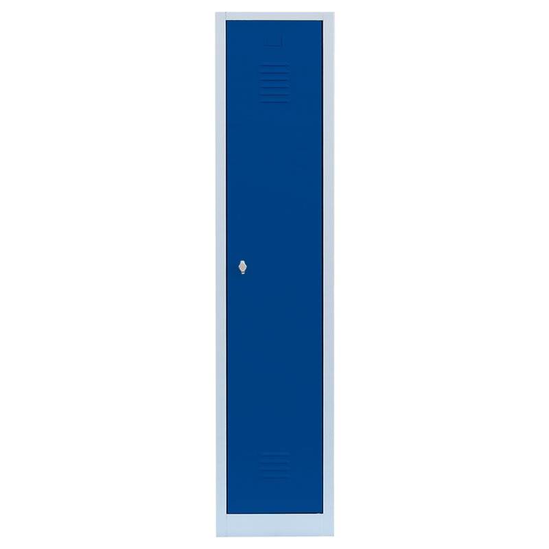 Produktbild Lüllmann Garderobenschrank 1 Abteil 1800 x 415 x 500 mm lichtgrau mit enzianblau bild 2