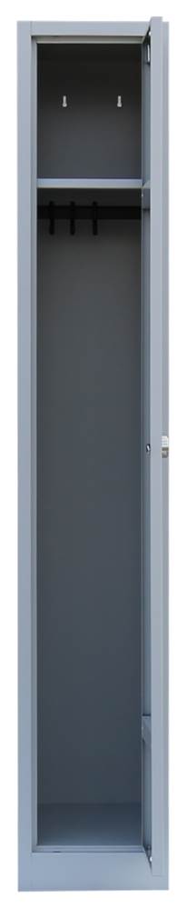 Produktbild Lüllmann Garderobenschrank 1800 x 315 x 500 mm lichtgrau mit feuerrot bild 3