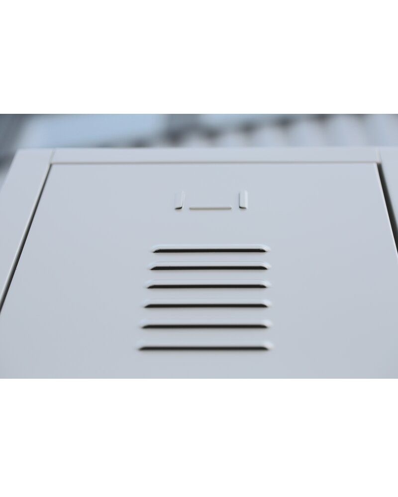 Produktbild Lüllmann XL Garderobenschrank 4 Abteile doppelstöckig 1950 x 1170 x 500 mm lichtgrau bild 7