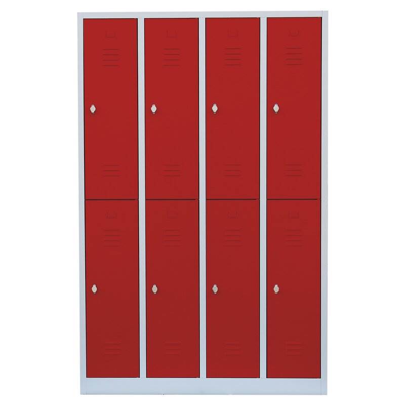 Produktbild Lüllmann Garderobenschrank 4 Abteile doppelstöckig 1800 x 1170 x 500 mm bild 2