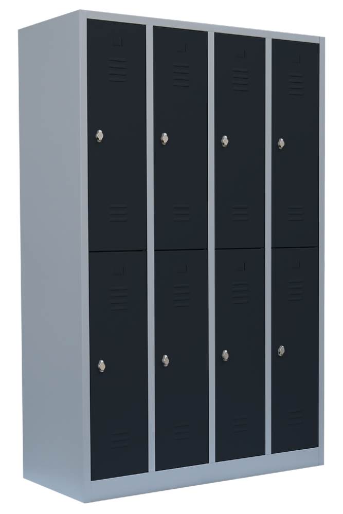 Produktbild Lüllmann Garderobenschrank 4 Abteile doppelstöckig 1800 x 1170 x 500 mm bild 2