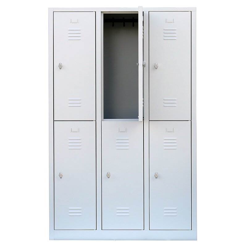 Produktbild Lüllmann Garderobenschrank 3 Abteile doppelstöckig 1800 x 1185 x 500 mm lichtgrau bild 3