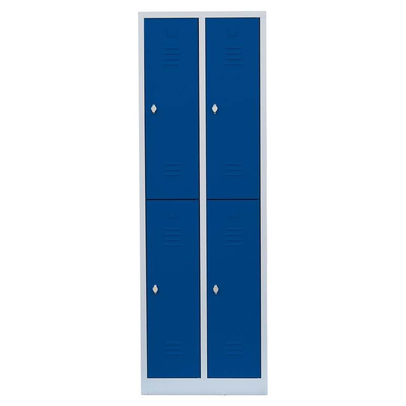 Produktbild Lüllmann Garderobenschrank 2 Abteile doppelstöckig 1800 x 600 x 500 mm lichtgrau bild 2