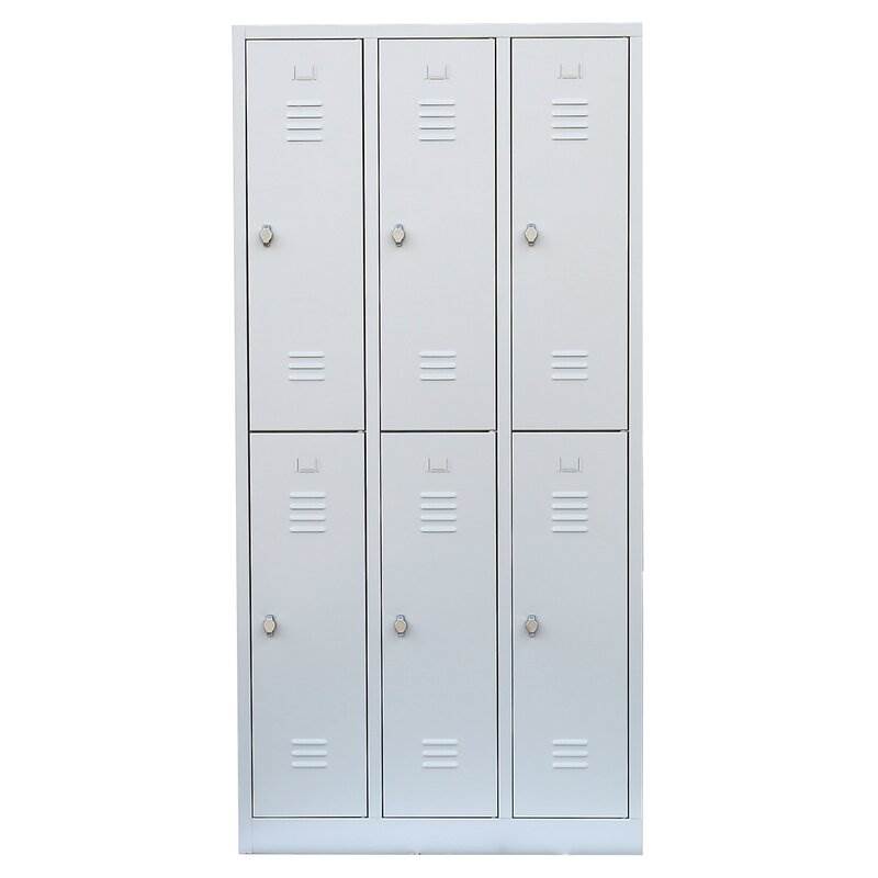 Produktbild Lüllmann Garderobenschrank 3 Abteile doppelstöckig 1800 x 885 x 500 mm lichtgrau bild 2