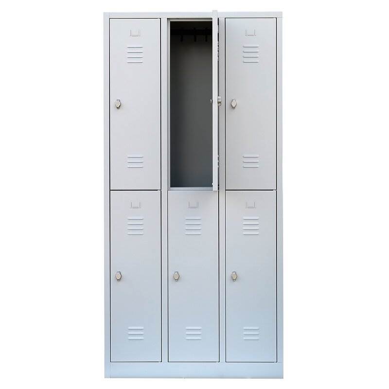 Produktbild Lüllmann Garderobenschrank 3 Abteile doppelstöckig 1800 x 885 x 500 mm lichtgrau bild 3
