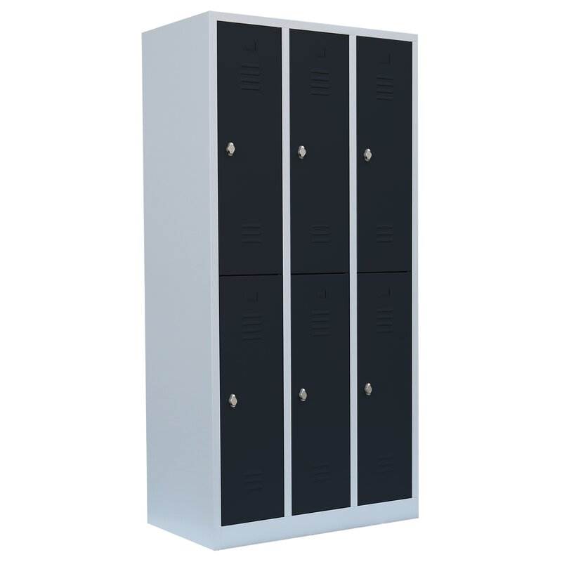 Produktbild Lüllmann Garderobenschrank 3 Abteile doppelstöckig 1800 x 885 x 500 mm
