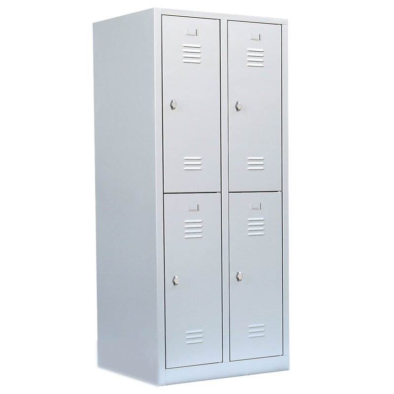 Produktbild Lüllmann Garderobenschrank 2 Abteile Maße 1800 x 800 x 500 mm lichtgrau