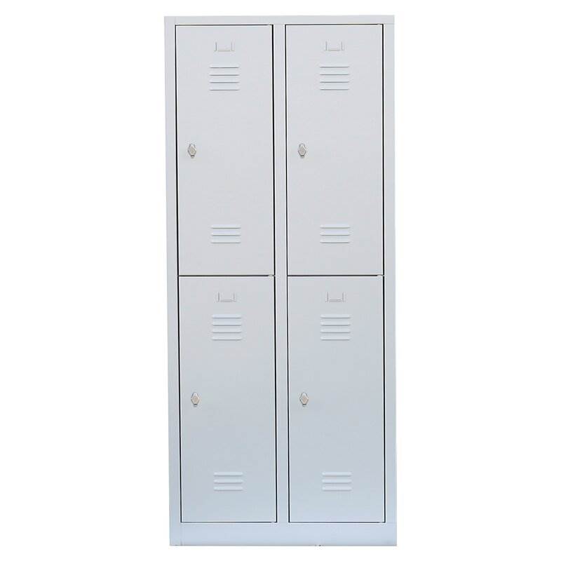 Produktbild Lüllmann Garderobenschrank 2 Abteile doppelstöckig 1800 x 800 x 500 mm lichtgrau bild 2
