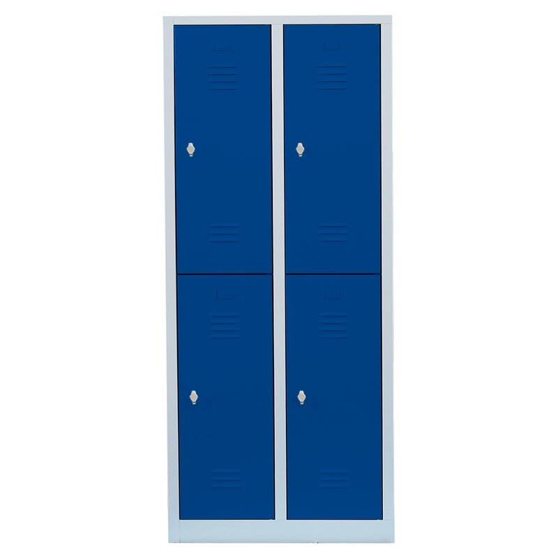 Produktbild Lüllmann Garderobenschrank 2 Abteile doppelstöckig 1800 x 800 x 500 mm in lichtgrau bild 2