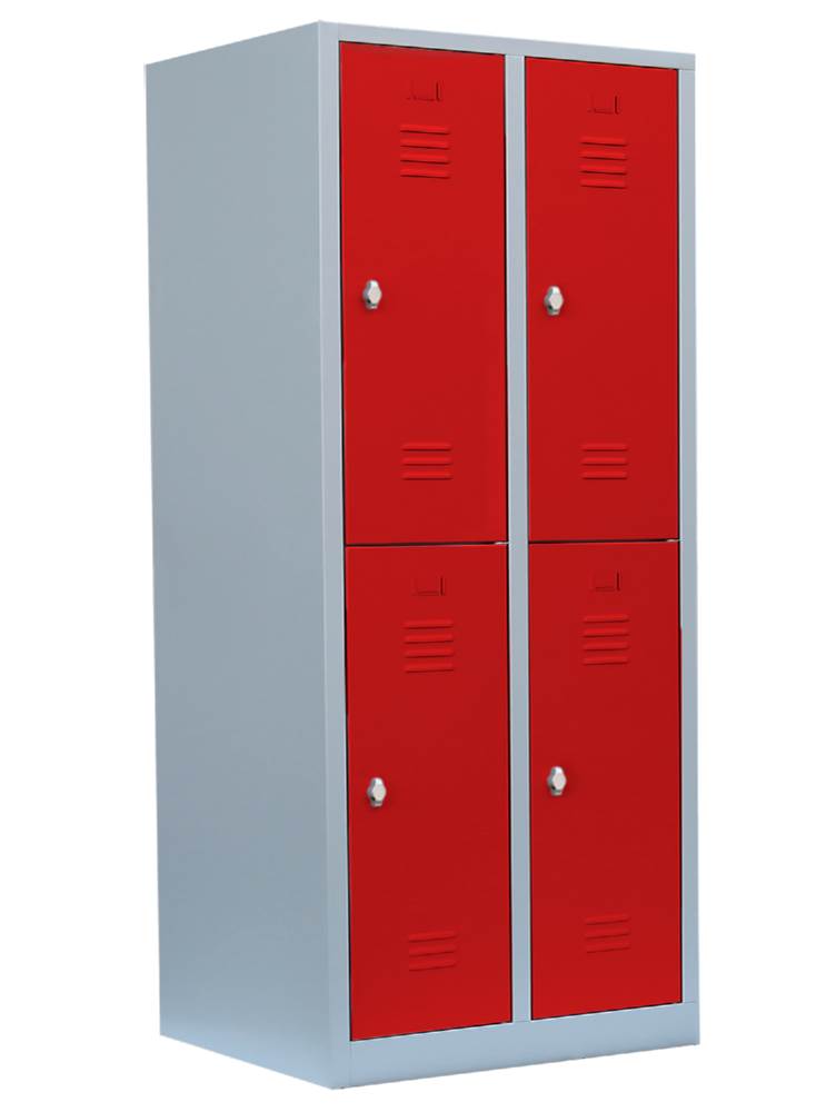 Produktbild Lüllmann Garderobenschrank 2 Abteile doppelstöckig 1800 x 800 x 500 mm in lichtgrau bild 2